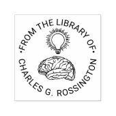 Human Brain Bright Idea Round Library Book Name Permastempel (Design)