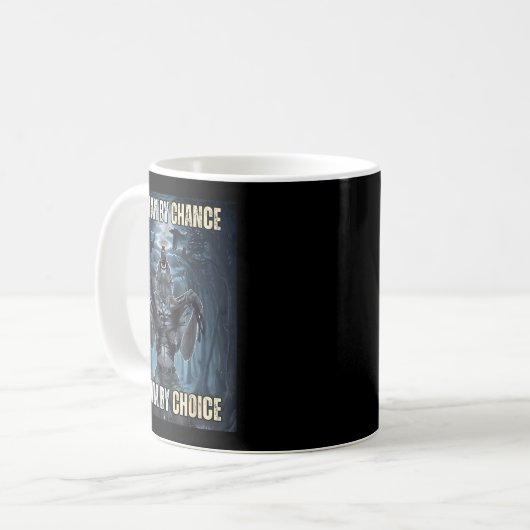 Human By Chance Sigma By Choice Cool Funny Wolf Me Kaffeetasse (Vorderseite Links)