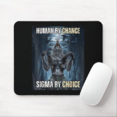 Human By Chance Sigma By Choice Cool Funny Wolf Me Mousepad (Mit Mouse)