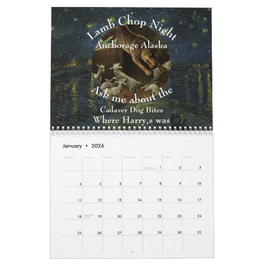 HUMAN CADAVER EMBRYO CLOWN ALABAMA STORM SEWER KALENDER (Jan 2026)