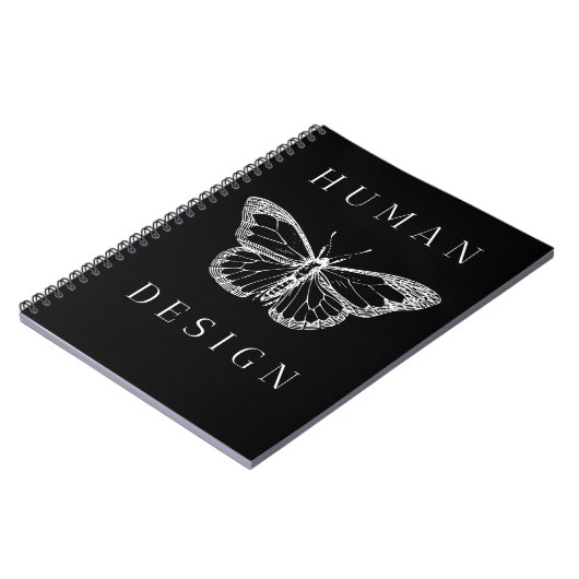 human design black with butterfly notizblock (Linke Seite)