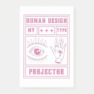 human design projector type pink post-it klebezettel