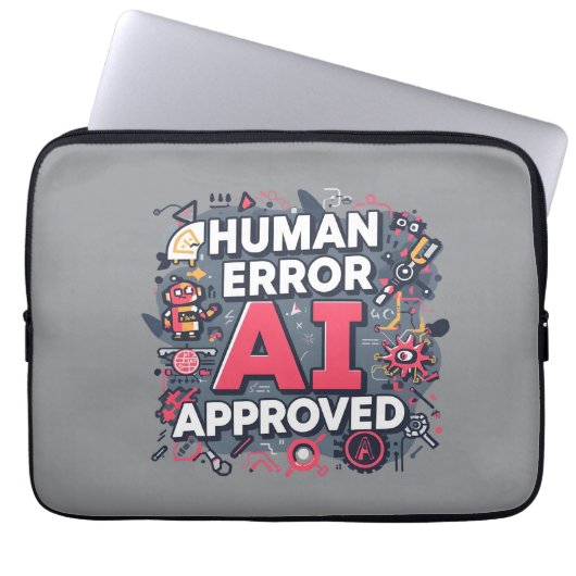 Human Error AI Approved Digital Art Laptopschutzhülle (Vorderseite)