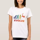 Human Evolution Into Modern Soccer Silhouette T-Shirt (Vorderseite)