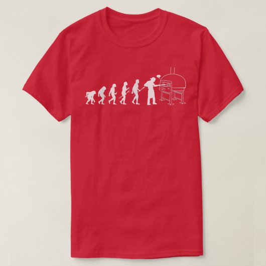 Human Evolution Pizza Delivery Guy Eating Pizza It T-Shirt (Design vorne)