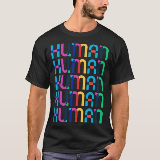 HUMAN Gay Pride Month Transgender Rainbow LGBTQ 2 T-Shirt (Vorderseite)
