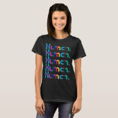HUMAN Gay Pride Month Transgender Rainbow LGBTQ T-Shirt (Vorne ganz)