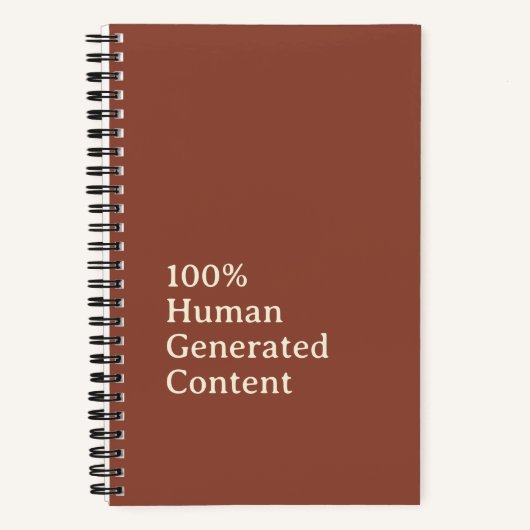 Human Generated Content Anti AI Notebook Notizblock (Vorderseite)