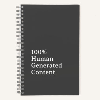 Human Generated Content Anti AI Notebook Notizblock