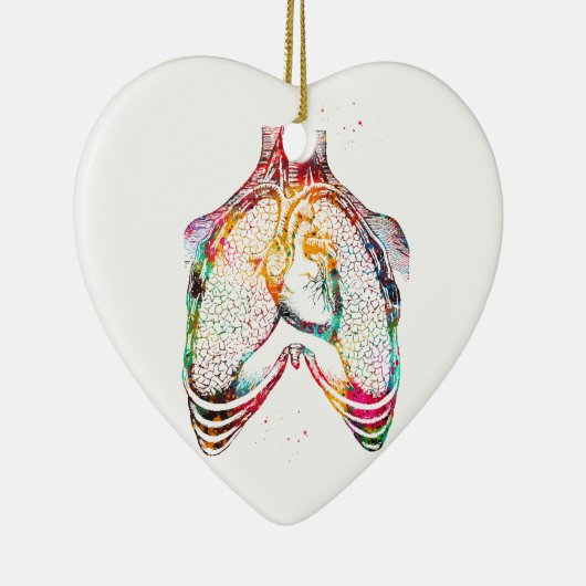 Human heart and lungs keramik ornament (Rechts)