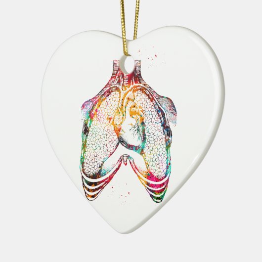 Human heart and lungs keramik ornament (Links)