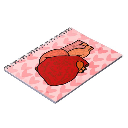 Human Heart with Love in Different Languages  Notizblock (Linke Seite)