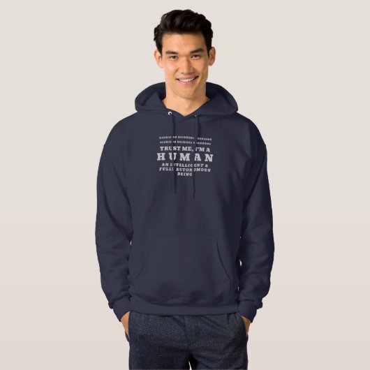 Human Hello Binary Code Promo QR Code - Tech Humor Hoodie (Vorne ganz)