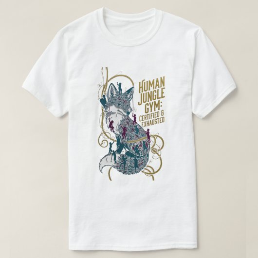Human Jungle Gym Fox Tee | Zertifiziert & Erschöpf (Design vorne)