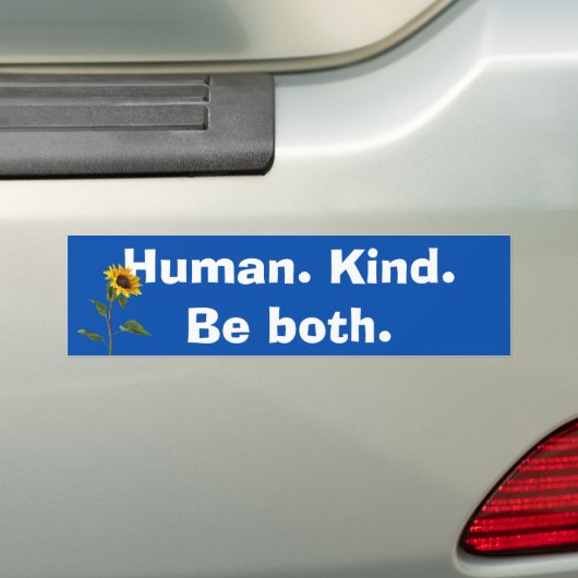 Human Kind Quote with Sunflower Autoaufkleber (Auf Auto)