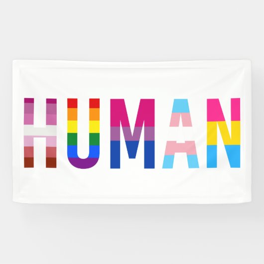 HUMAN LGBT Flag Gay Pride Monat Transgender Banner (Horizontal)