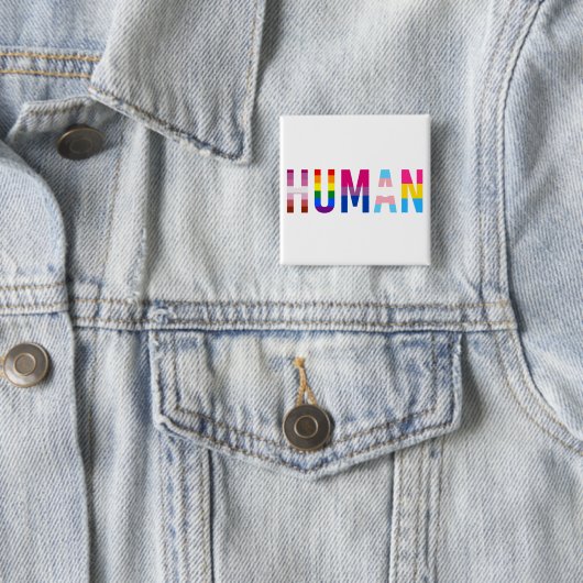 HUMAN LGBT Flag Gay Pride Monat Transgender Button (Beispiel)