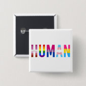 HUMAN LGBT Flag Gay Pride Monat Transgender Button (Vorne & Hinten)