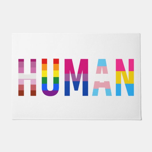 HUMAN LGBT Flag Gay Pride Monat Transgender Fußmatte (Vorderseite)
