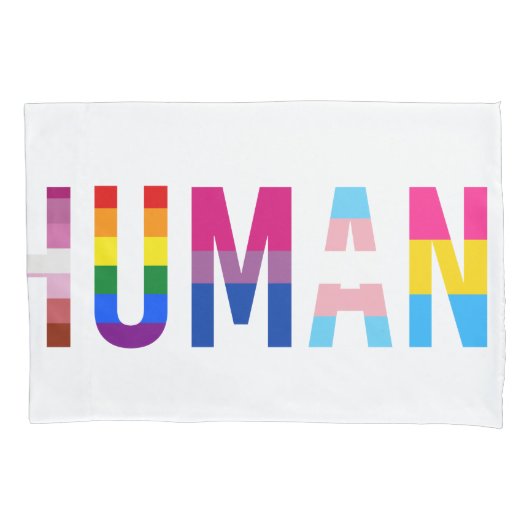 HUMAN LGBT Flag Gay Pride Monat Transgender Kissenbezug (Vorderseite)