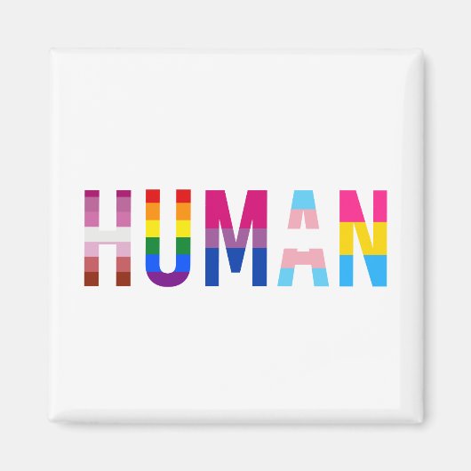 HUMAN LGBT Flag Gay Pride Monat Transgender Magnet (Vorne)
