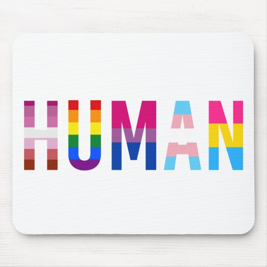 HUMAN LGBT Flag Gay Pride Monat Transgender Mousepad (Vorne)