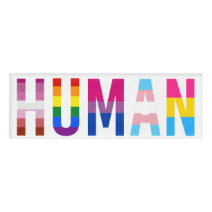 HUMAN LGBT Flag Gay Pride Monat Transgender Namenschild