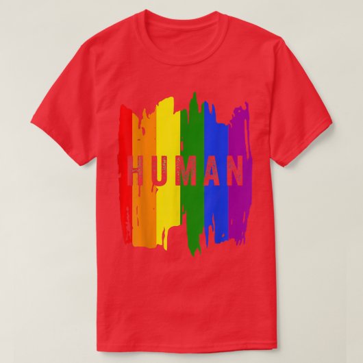 HUMAN LGBT Flag Gay Pride Monat Transgender  T-Shirt (Design vorne)