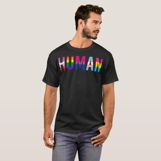 HUMAN LGBT Flag Gay Pride Monat Transgender T-Shirt (Vorne ganz)