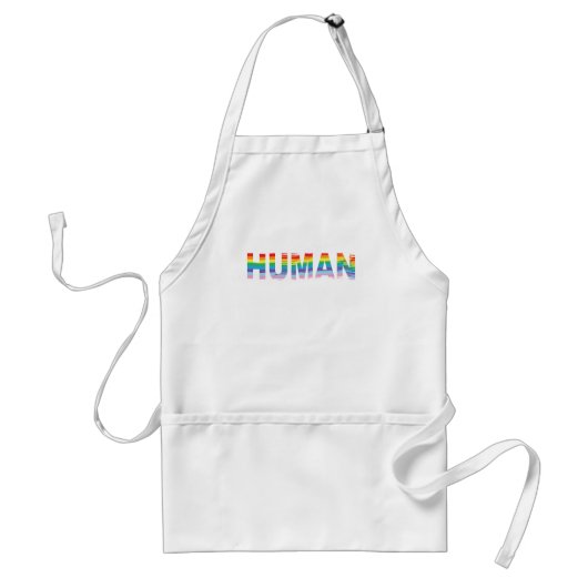 HUMAN LGBTQIA-Regenbogenflagge, Buchstabe Cool Schürze (Vorne)