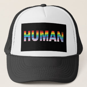HUMAN LGBTQIA-Regenbogenflagge, Gay Pride Truckerkappe
