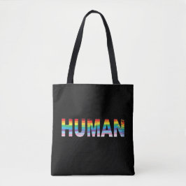 HUMAN LGBTQIA Regenbogenflagge, Pride Trendy Tote  Tasche