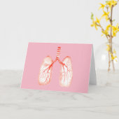 Human lungs in watercolor karte (Gelbe Blume)