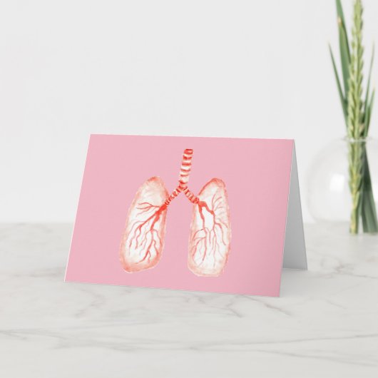 Human lungs in watercolor karte (Vorderseite)