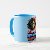 Human Machine Evolution AI Kunstbecher Tasse (Vorderseite Links)