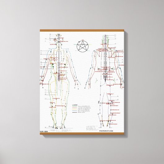 Human Meridians & Pressure Pt Chart verpackt Canva Leinwanddruck (Vorderseite)
