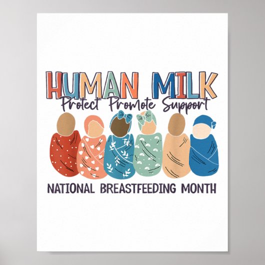 Human Milk Moms Milk S National Breastfeeding Mont Poster (Vorne)
