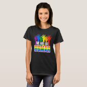 Human Pride Month Rainbow LGBT Flag Lesbian Trans T-Shirt (Vorne ganz)