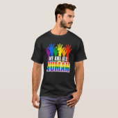 Human Pride Month Rainbow LGBT Flag Lesbian Trans T-Shirt (Vorne ganz)