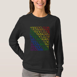 Human Rainbow Lgbt Flag Bi Lesbian Trans Gay Pride T-Shirt