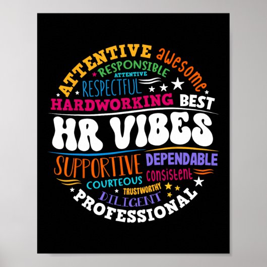 Human Resources Hr Vibes Analyst Employee Apprecia Poster (Vorne)
