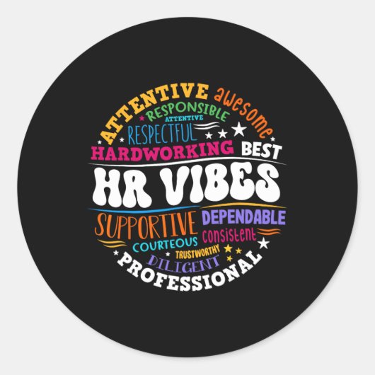 Human Resources Hr Vibes Analyst Employee Apprecia Runder Aufkleber (Vorderseite)