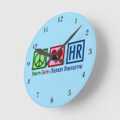 Human Resources Peace Liebe Personalabteilung Runde Wanduhr (Winkel)