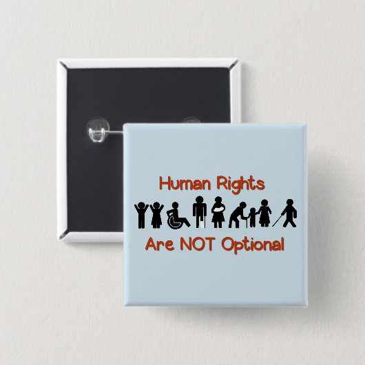 Human Rights Equality Disability Protest Button (Vorne & Hinten)