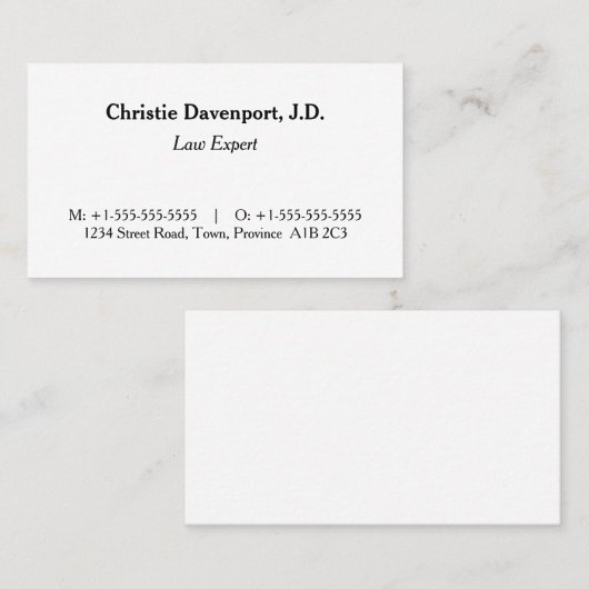 Humane Anwaltskarte Visitenkarte (Vorne/Hinten)