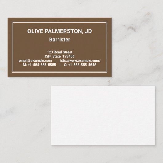 Humane, Berufliche Anwaltskarte Visitenkarte (Vorne/Hinten)