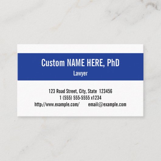 Humane, Berufliche juristische Visitenkarte (Vorderseite)
