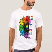 Humane farbige Blume T-Shirt (Vorderseite)