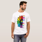 Humane farbige Blume T-Shirt (Vorne ganz)