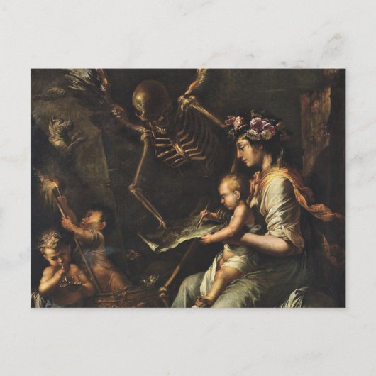Humanes Wohlbefinden - Salvator Rosa 1656 Postkarte (Vorderseite)